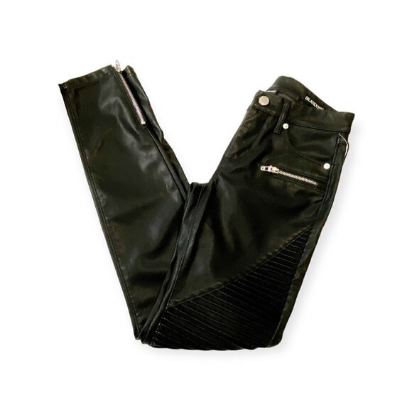 BLANKNYC Black Vegan Leather Moto Pants, size 24, new with tag - Picture 5 of 15